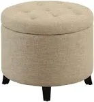 Convenience Concepts Designs4Comfort Storage Ottoman, Tan Fabric