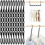 Metronic Jiaro Black Magic Hangers Space Saving Clothes Hangers Organizer Smart Closet Space Saver Pack of 10 with Sturdy Plastic for Heavy Clothes, Size: 16