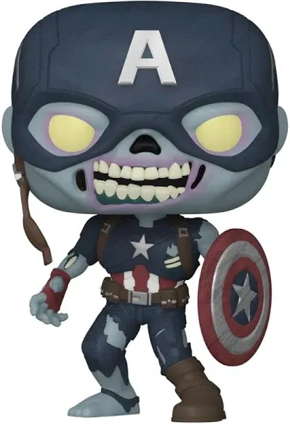 Funko POP! Jumbo: What If...? Zombie Captain America 10-in Vinyl Bobblehead