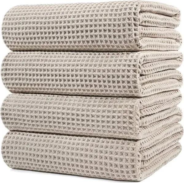 Microfiber Oversize Quick Dry Lint Free Bath Towel, 60 x 30 in, 4 Pack (Gray)