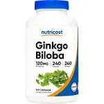 Nutricost Ginkgo Biloba 120mg, 240 Capsules - Extra Strength Ginkgo Biloba Extract - Gluten Free & Non-GMO