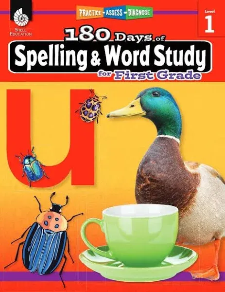 Shell Education 180 Days of Spelling and Word Study for First Grade (28629)