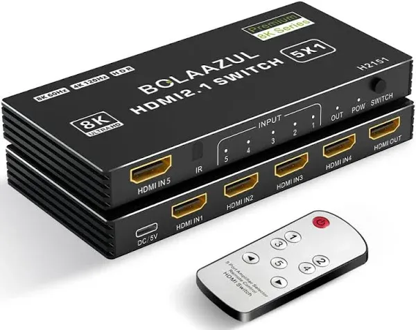 BCLAAZUL Premium 8K Series HDMI 2.1 Switch 3 in 1 Out