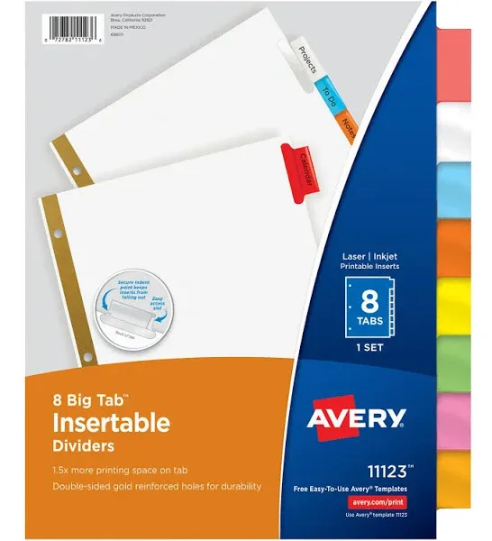 Avery 11111 Big Tab Insertable Dividers