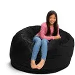 Ultimate Sack 4000: 4 Foot Bean Bag Chair Black Suede