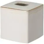 Casafina Taormina Stoneware Boutique Tissue Box Cover, White and Gold | Pottery Barn