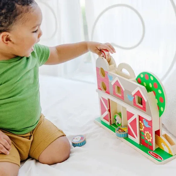 Melissa &amp; Doug GO Tots Wooden Barnyard Tumble with 4 Disks