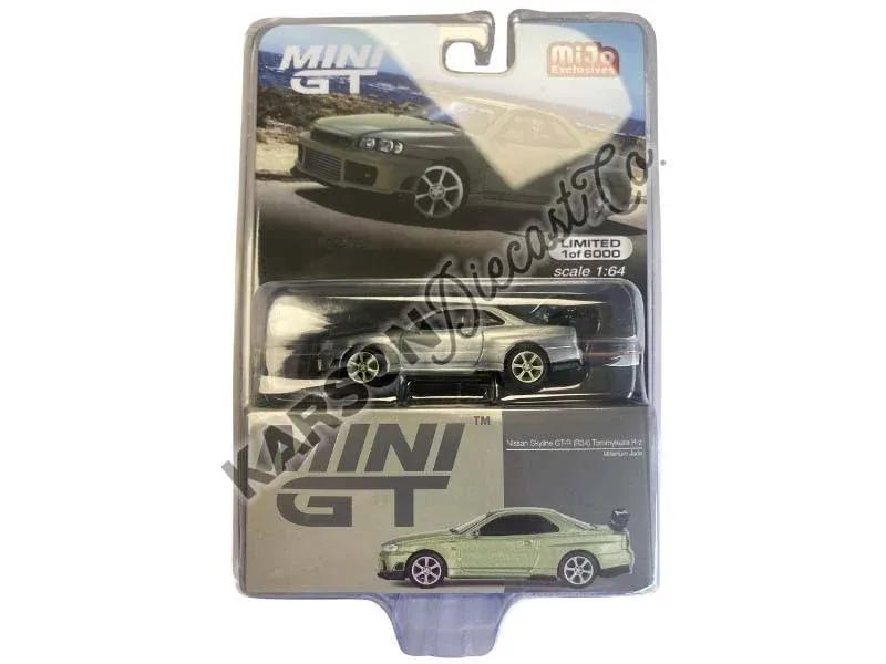 Nissan Skyline GT-R (R34) "Tommykaira R-z" RHD (Right Hand Drive) Millenium Jade Metallic Limited Edition to 6000 pieces Worldwide 1/64 Diecast Model Car by Mini GT