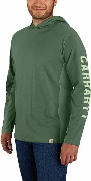 Carhartt Men's Force Relaxed Fit Midweight Long-Sleeve Logo Graphic Hooded T-Shirt