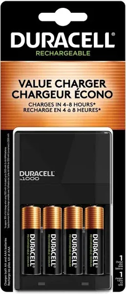 Ion Speed 1000 Advanced Charger, Includes 4 AA NiMH Batteries Duracell