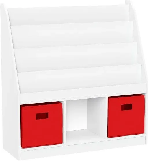  Kids 4 shelves Three Cubbies (02-251), 11.81&#034;D x 35&#034;W x 36&#034;H Bookrack White