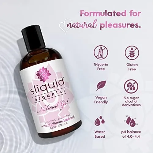 Sliquid Organics Natural Gel Aloe Based Intimate Lubricant - Choose Size