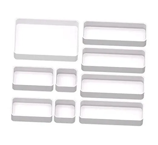 9 Pcs Stackable Drawer Organizer Trays Set, Multifunctiona<wbr/>l Stackable Storage...