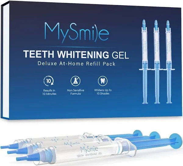 MySmile Teeth Whitening Gel Pen Refill Pack, 3 Non-Sensitive Teeth Whitening Pen