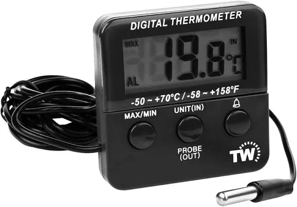  Digital Fridge Freezer Thermometer with Alarm &amp; Max Min Function - Refrigerator