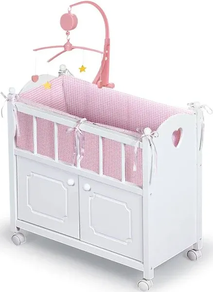 Badger Basket Cabinet Chevron Bedding and Free Personalizatio<wbr/>n Kit - White/Pink