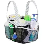 Portable 8-Pocket Shower Caddy Organizer with Durable Oxford Handles - Black