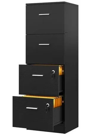 DWVO 4-Drawer File Cabinet with Lock