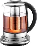 Electric teapot Borosilicate glass tea maker with temperature control, 1.7 lite