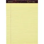 Ampad Gold Fibre Writing Pads, Narrow Rule, 8.5 x 11.75, Canary, 50 Sheets, Dozen