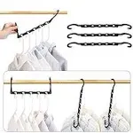 HOUSE DAY Space Saving Hangers Black, Smart Closet Organizer Space Saver, Sturdy