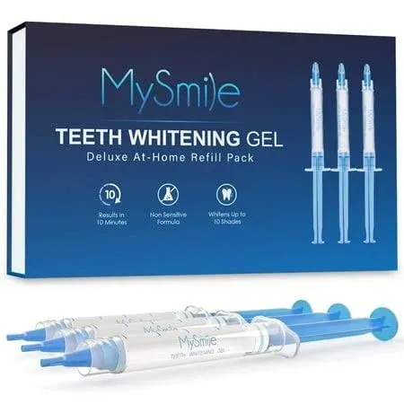 MySmile Teeth Whitening Gel Pen Refill Pack 3 Non-Sensitive Teeth Whitening Pen