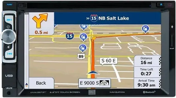 Dual Electronics XNAV267BT 6.2-inch LED Backlit Double DIN Car Stereo with Built-in Navigation