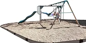 Weathered Wood Curved Playground Border 16' - 1" profile