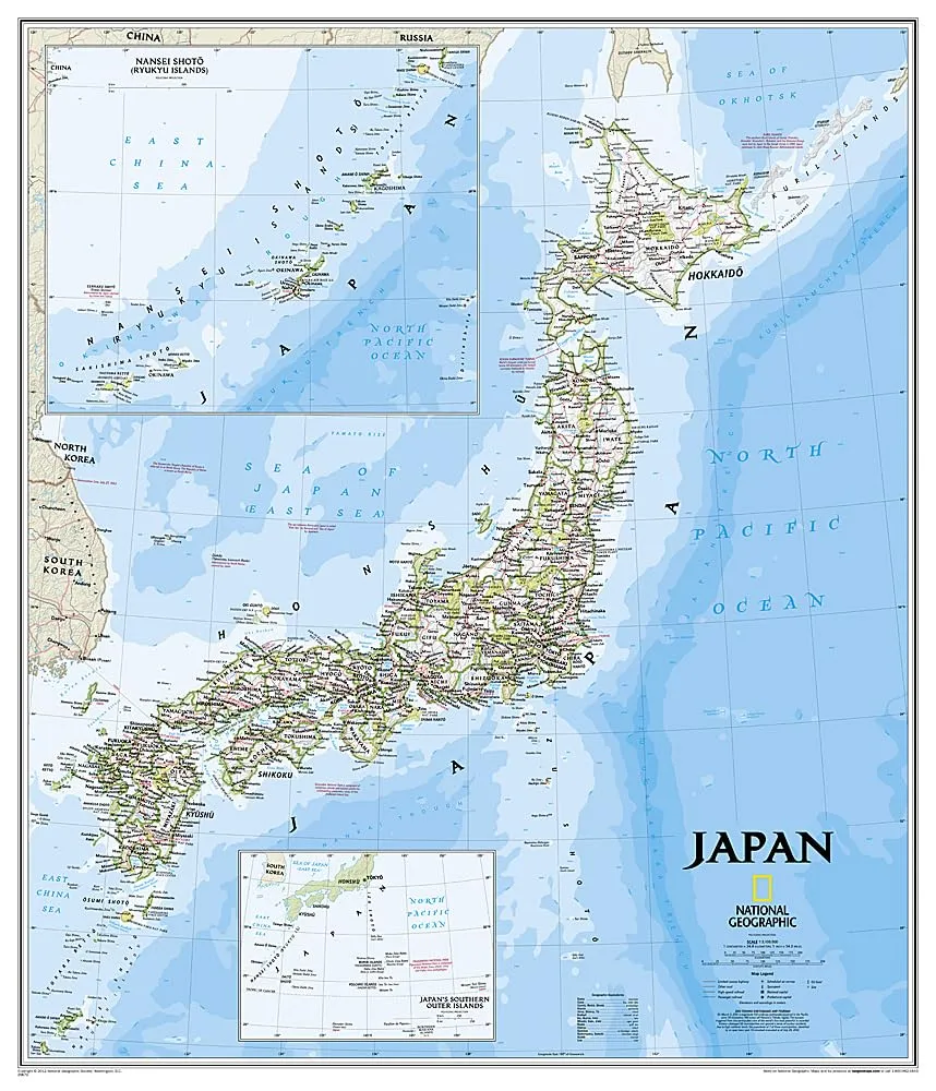 Japan Classic, laminated: Wall Maps Countries & Regions