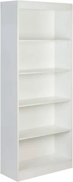 OneSpace Essentials 5-Tier Bookshelf, White