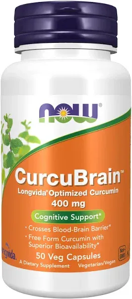 Now Foods Curcu Brain 400 mg 50 Veg Capsules