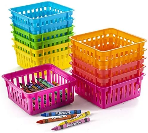 Prextex Classroom Storage Baskets Crayon and Pencill Storage Baskets