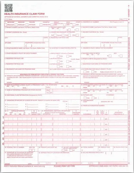 NextDayLabels CMS 1500 / HCFA 1500 Insurance Claim Forms