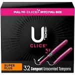 U by Kotex Click Compact Tampons Super Plus Unscented 32 Count