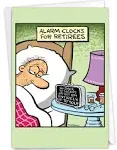 NobleWorks - Funny Retirement Greeting Card with 5 x 7 Inch Envelope (1 Card) Co-Worker, Good Luck Retiree Alarm Clock C6949RTG-US