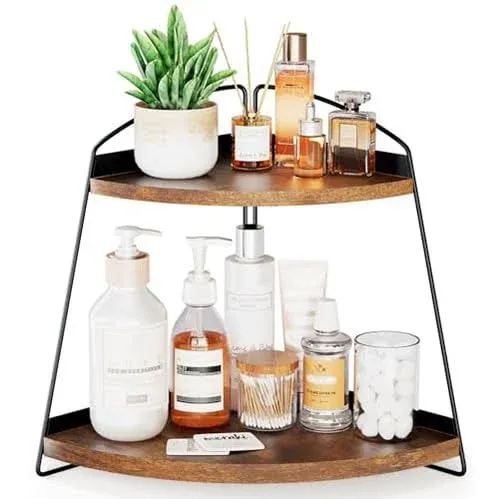 Puricon 2 Tier Corner Bathroom Counter Organizer