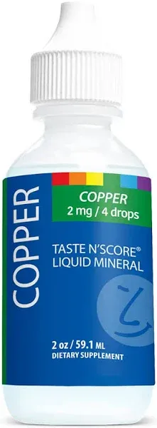 Taste N' Score Copper Liquid Ionic Supplement; 100% Pure; 2 mg; 177 Servings