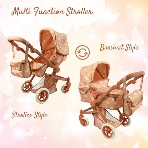 The New York Doll Collection Convertible Combo Baby Doll Stroller