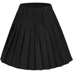 Women's Tartan Elastic Waist Pleated Plaid Skirt Skater Tennis School Mini Skirts