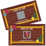 Tiki Luau - Tropical Hawaiian Summer Party Scratch Off Cards - 22 Count