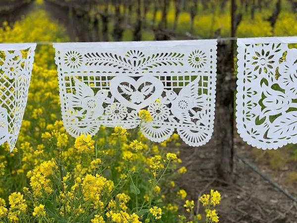 White Papel Picado Wedding Banner Large (20 Feet Long)