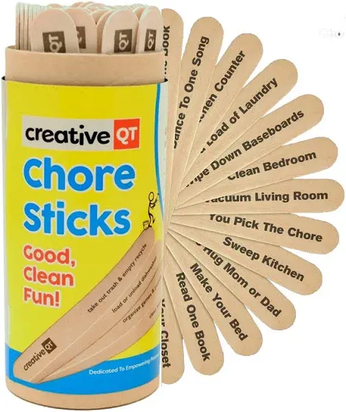 Chore Sticks for Kids - Make Chores a Game - Interactive Family Activity by Creative QT - Combine Responsibility with Rewards - A Fun Alternative to a Chore Chart