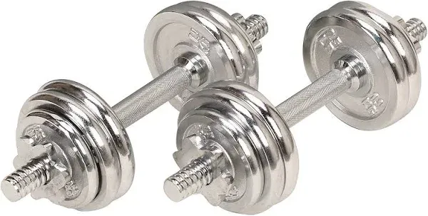 Sunny Health & Fitness 33lbs Chrome Dumbbell Set