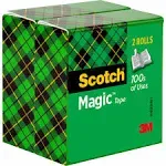 Scotch® Magic Tape Refill, 3" Core, 0.75" x 72 yds, Clear, 2/Pack (MMM8102P3472) (MMM8102P3472)