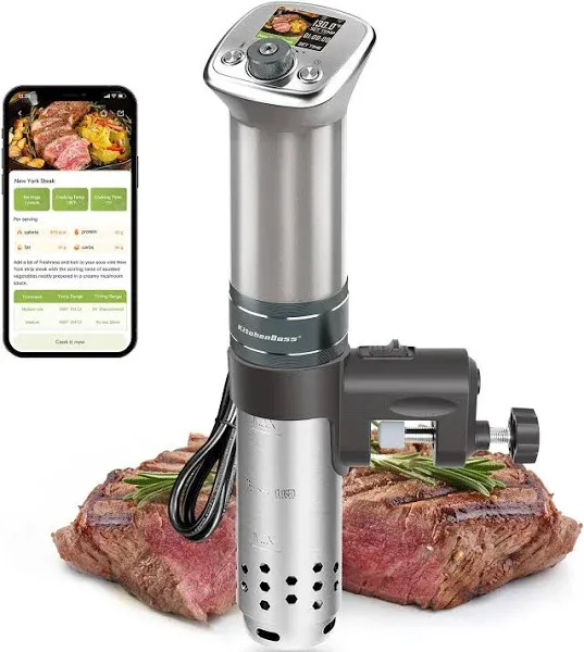 Wifi Sous Vide Machine Ultraquiet Sousvide Cooker Builtin Lcd Recipes Ipx7 Wate