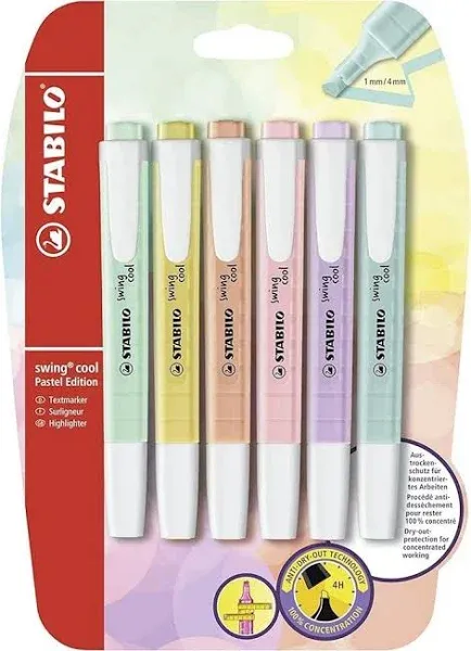 Stabilo Swing Cool Highlighter - Pastel - 8 Color Set