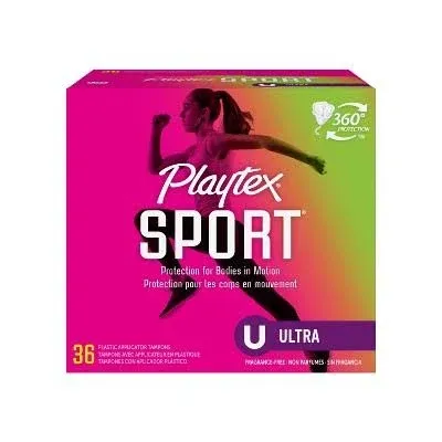 Playtex Sport ULTRA 36 Tampons Bodies in Motion 360 Degrees Protection 