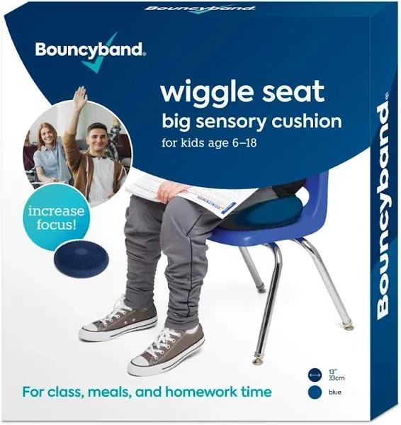 BouncyBand Wiggle Seat, Orange, 1-Pack – Small 10.75” D x 2.5” H Wobble Cushion for Kids Aged 3-7 – Sensory Tool Promotes Active Learning & Improves Productivity – Includes Pump for Easy-Inflation