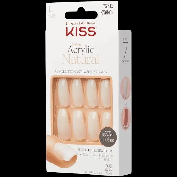 Kiss Salon Acrylic Natural Long Length Nails