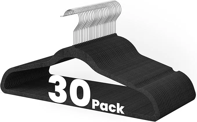 HealSmart 30 Pack Heavy Duty Velvet Hangers